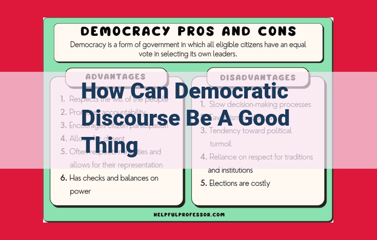 The Power of Democratic Discourse: Fostering Informed Decision-Making and Civic Engagement