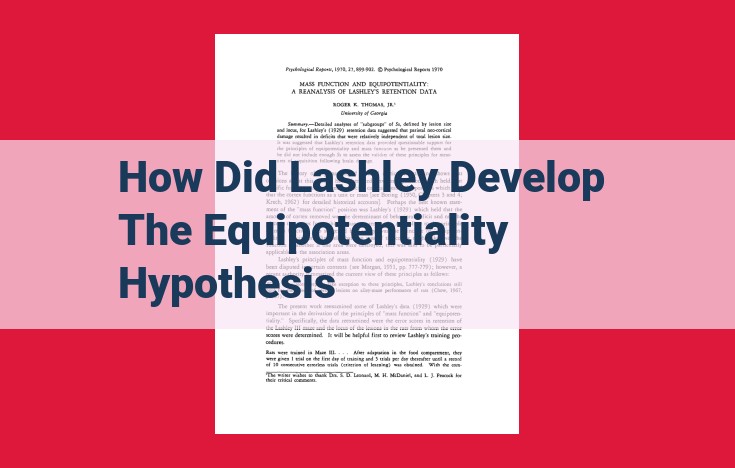 Unveiling the Equipotentiality Hypothesis: Lashley's Legacy in Maze Learning