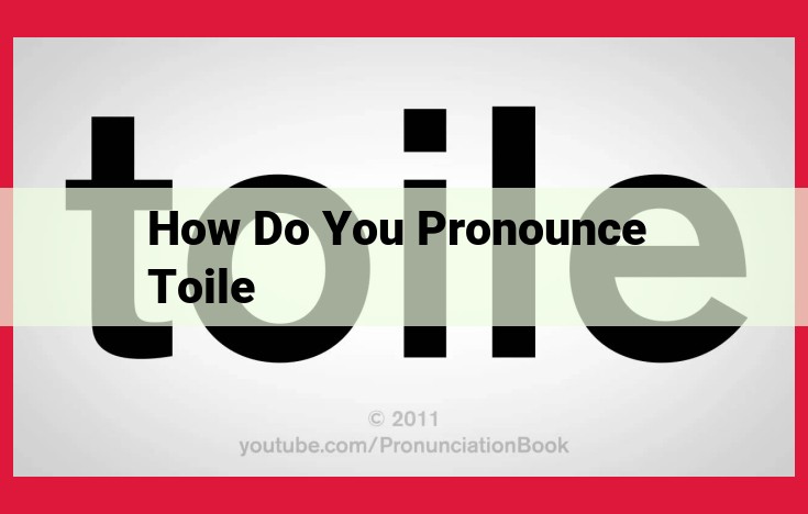 French Term "Toile": Pronunciation Guide for English Speakers