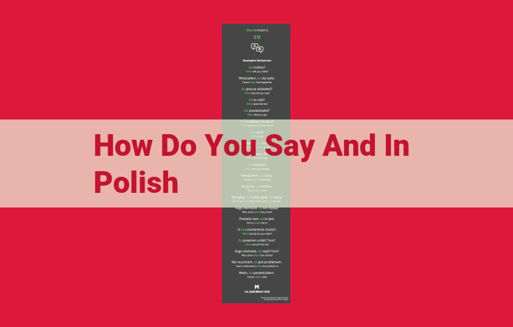 How to Use "And" in Polish: A Guide to "I" and Its Synonyms