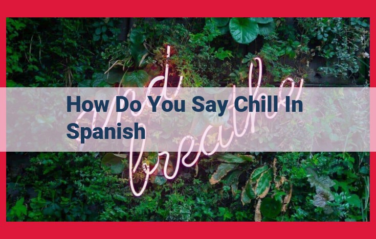 Spanish Translation of "Chill": Tranquilo vs. Relajado for Calmness and Relaxation