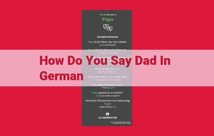 German Terms for Fatherhood: Closeness Scores and Usage