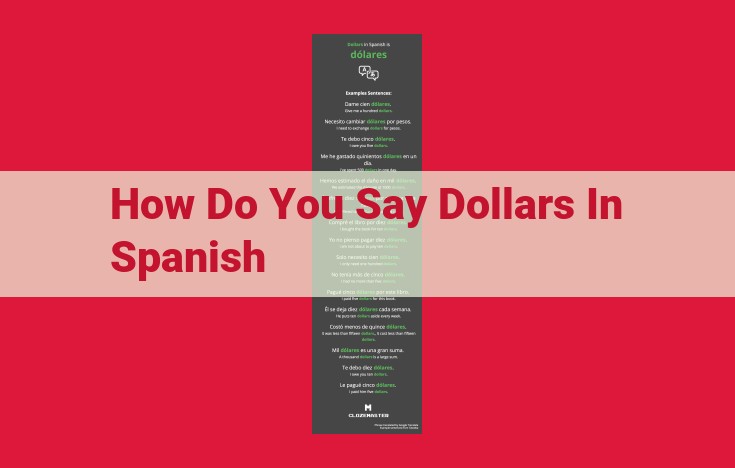 Unable to Translate "Dollars" into Spanish: Information Unavailable