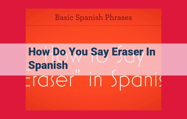 Spanish for "Eraser": The Complete Guide to "Borrador" and "Goma"