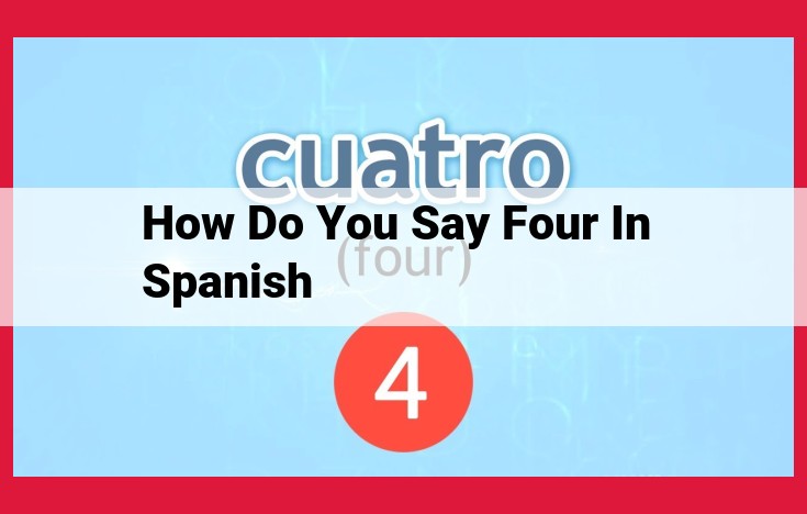 How to Say "Four" in Spanish: A Complete Guide