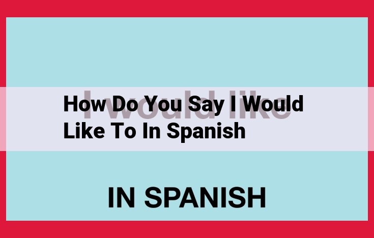 Expressing "I Would Like to" in Spanish: "Me Gustaría"