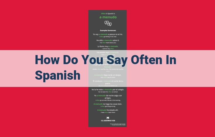 How to Say "Often" in Spanish: A Guide to "A Menudo"