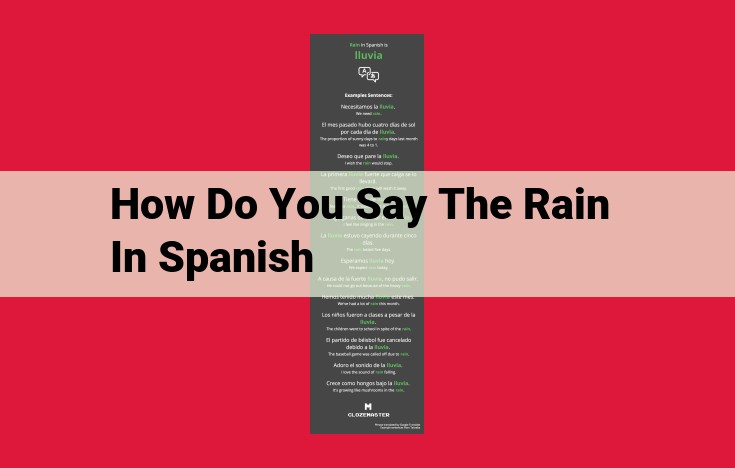 Mastering Spanish Rain Vocabulary: Expressing Precipitation with Precision