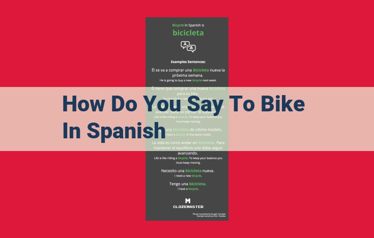 Spanish Phrases for Biking: A Comprehensive Guide