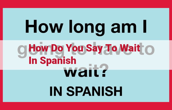 Mastering Spanish: A Comprehensive Guide to Expressing "Wait"