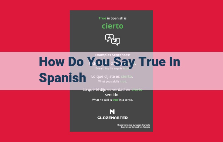 Spanish Phrase for "True": Verdadero and Related Expressions to Express Truthfulness