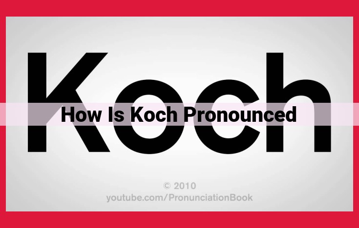 The Pronunciation of "Koch": Demystified