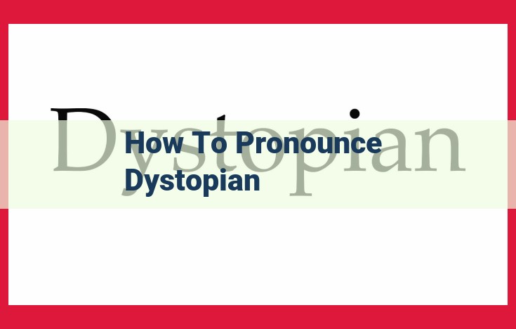 How to Pronounce Dystopian: A Step-by-Step Guide