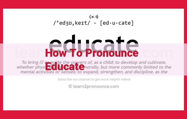 Master the Pronunciation of "Educate": A Step-by-Step Guide