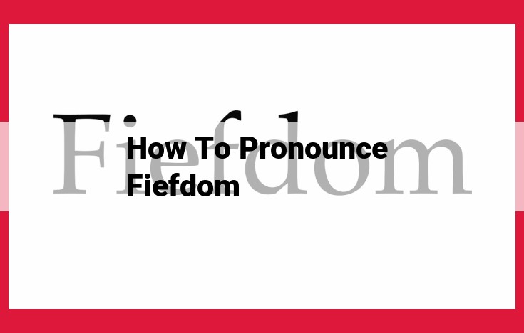 Master Pronouncing "Fiefdom": A Step-by-Step Guide