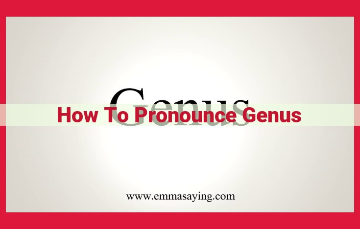 Understanding Genus Pronunciation: A Comprehensive Guide for Scientific Accuracy