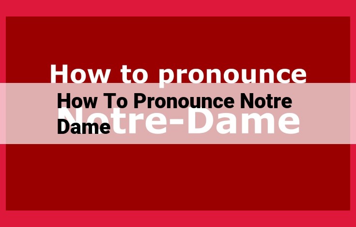 Pronunciation Guide for "Notre Dame": A Comprehensive Explanation