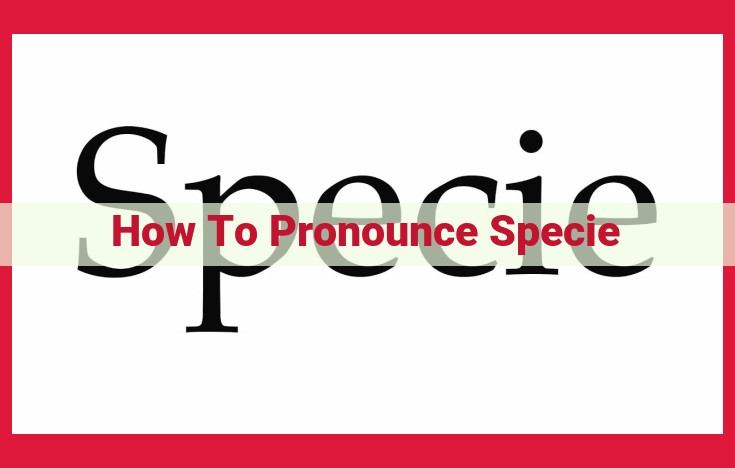 Master the Pronunciation of "Specie": A Comprehensive Guide