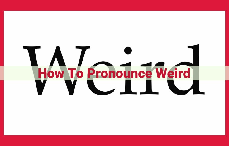 How to Pronounce "Weird": A Step-by-Step Guide for Perfect Enunciation