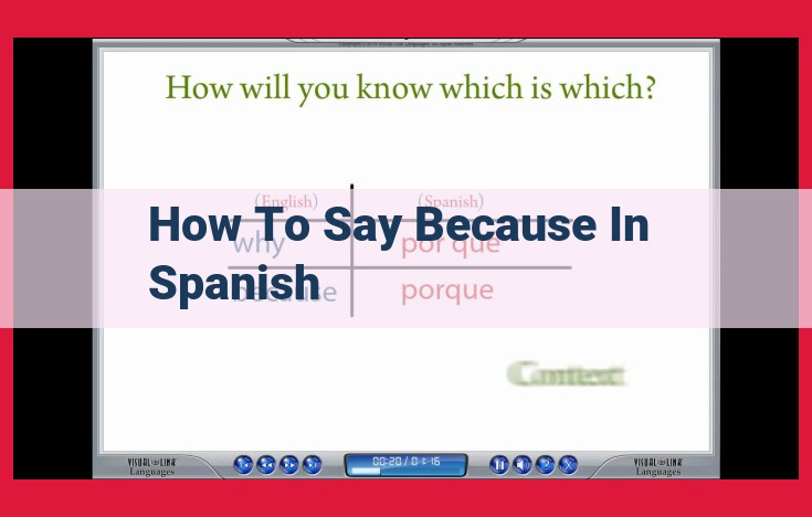 How to Express "Because" in Spanish: A Comprehensive Guide