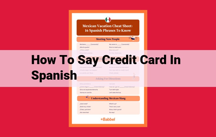 Spanish Translation of "Credit Card"