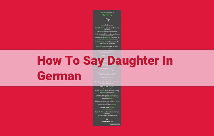 **Learn "Daughter" in German: Comprehensive Guide to the Noun "Tochter"