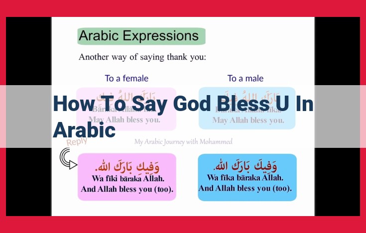 Say "God Bless You" in Arabic: A Guide to Expressing Gratitude and Blessings