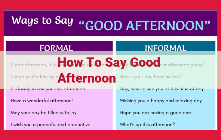 How to Politely Greet Someone in the Afternoon: Formal vs. Informal Settings