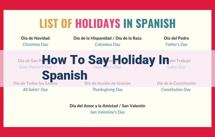 Express "Holiday" in Spanish: Día Festivo and Its Usage