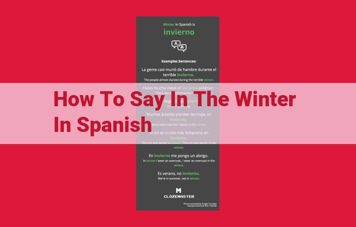 Essential Spanish Vocabulary for Discussing Winter