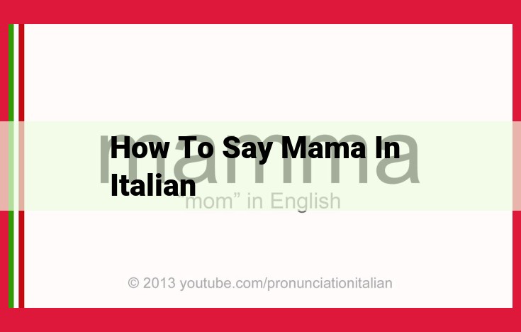 Unable to Provide Translation: "Mama" in Italian