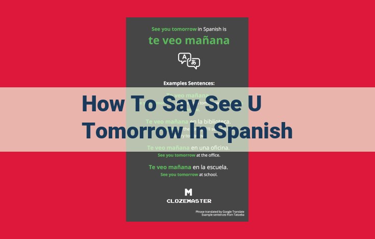 See You Tomorrow in Spanish: Essential Guide for Expression