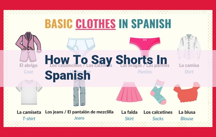 How to Say "Shorts" in Spanish: A Comprehensive Guide