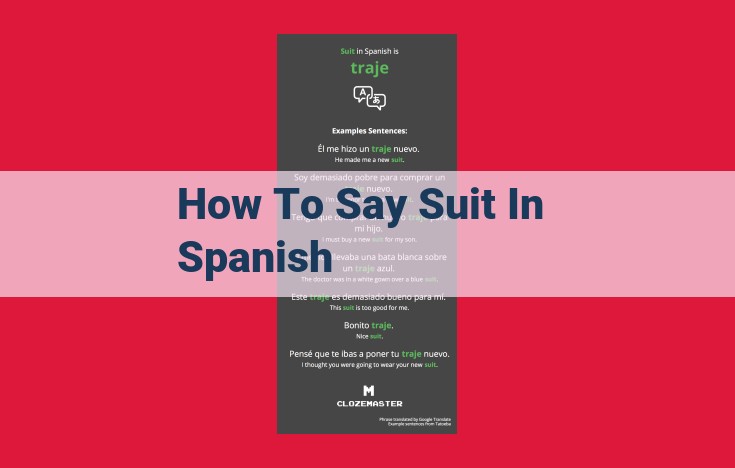 Traje: The Spanish Term for Suit and Its Etymological Roots