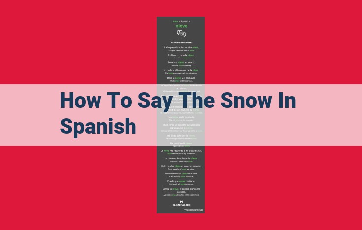 Master Spanish Winter Wonderland Vocabulary: Snow, Activities, and Essential Phrases
