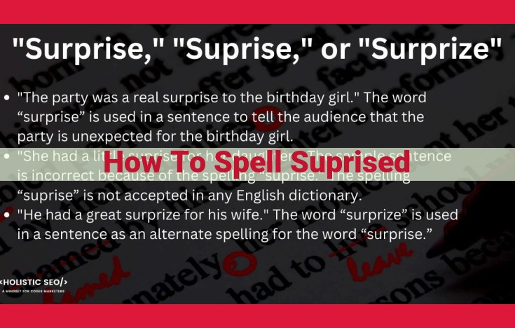 Simplified Spelling Guide: Master the Correct Spelling of "Surprised"