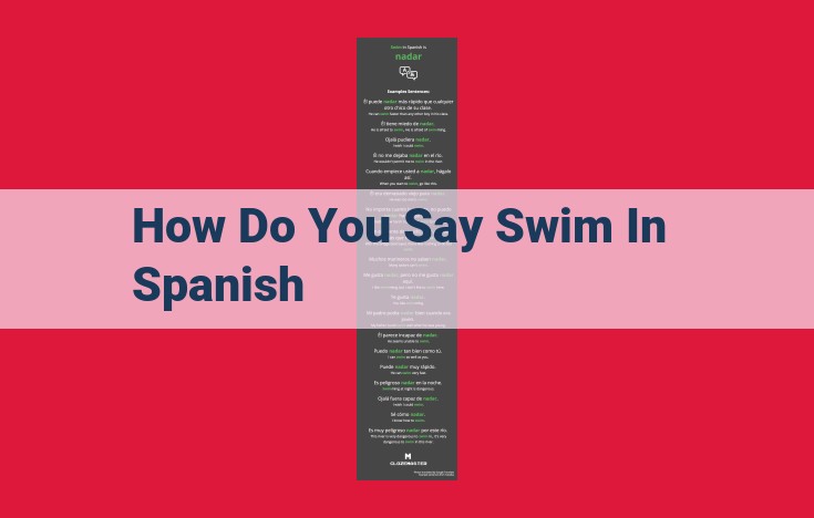 How to Swim in Spanish: Mastering the Art of "Nadar"