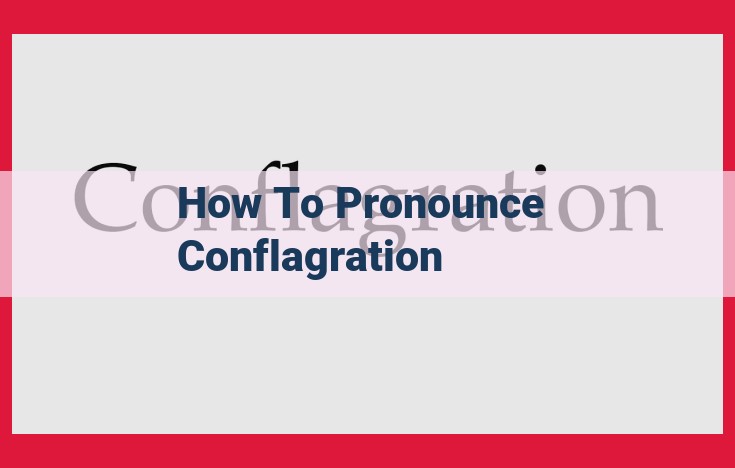 Ultimate Guide: Pronouncing "Conflagration" with Ease