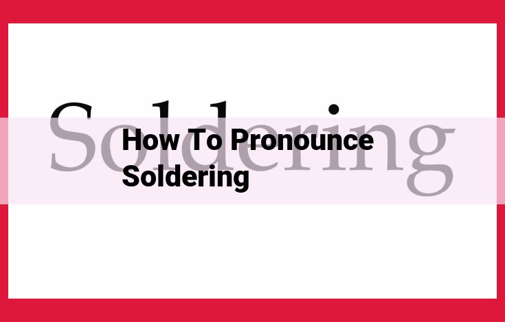 Master the Pronunciation of "Soldering" for Perfect Enunciation