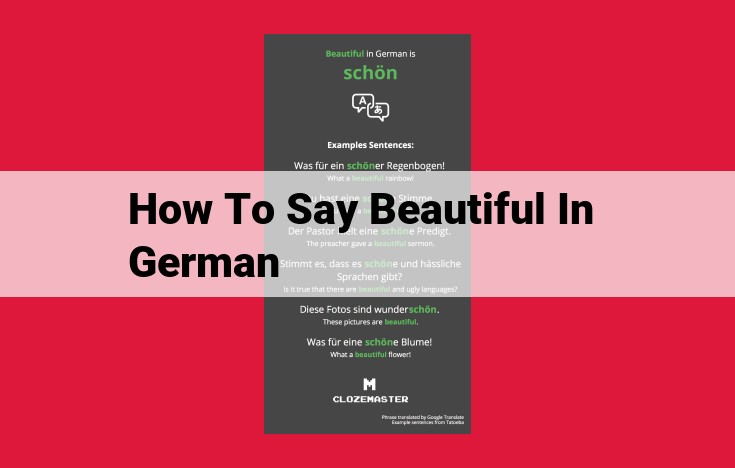 Use "Schön": Expressing Beauty in German