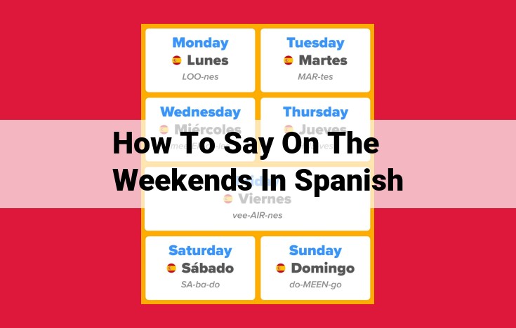 How to Express "On the Weekends" in Spanish: A Comprehensive Guide