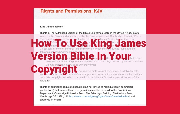 King James Version Bible Copyright: Permission, Attribution, and Legal Guidance