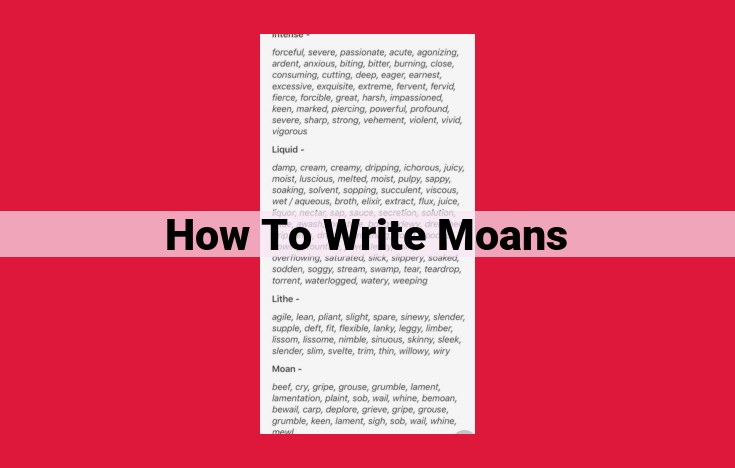 Effective Moans: A Guide to Writing for Emotional Impact